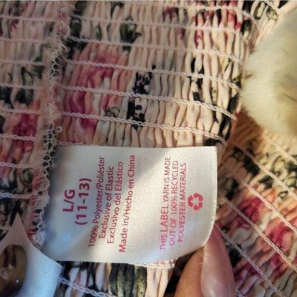 NWOT No Boundaries pink floral blouse sz large - Picture 5 of 6